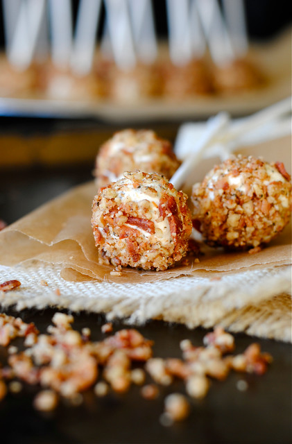 Goat Cheese Pops with Herbs, Pecans, and Bacon
