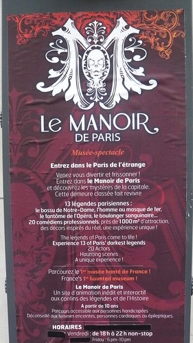 Sign at entrance to Le Manoir, Paris