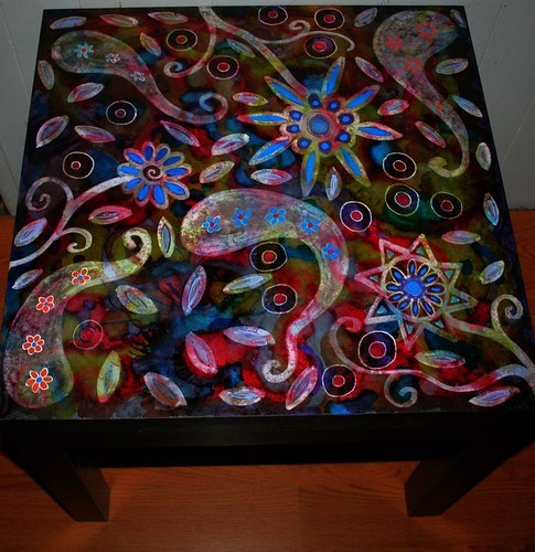 Paisley Garden #9 Table by Rick Cheadle Art and Designs