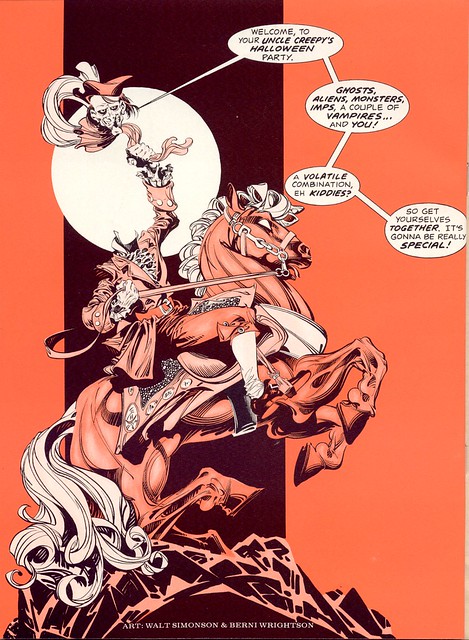 Walt Simonson and Berni Wrightson frontispiece from Creepy 76 1976