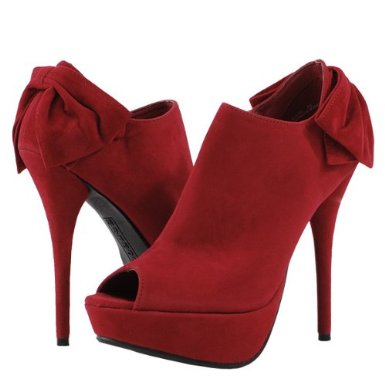 Peep Toe Bright Ankle Boots RED