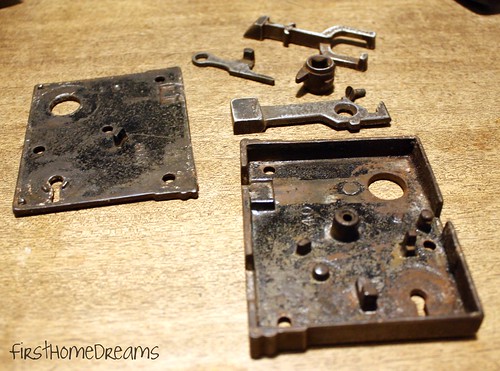 restoring antique cast iron rim lock