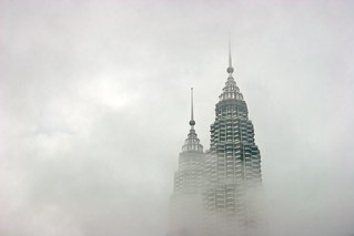 Kuala Lumpur - Petronas Towers in Clouds