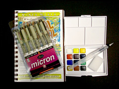 Dr Sketchy's approved drawrrring (and watercoloring) Kit