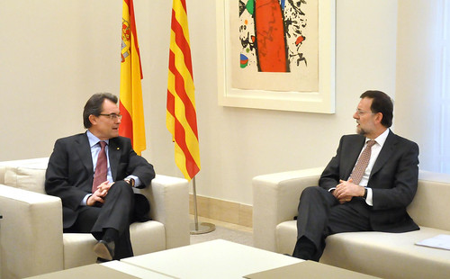Artur Mas y mariano Rajoy en su primer encuentro en Moncloa