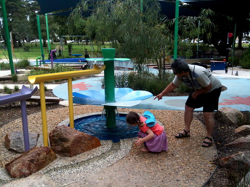 Hands on water feature at playground, Mueller Park Subiaco by margoc