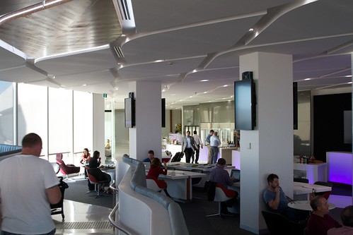 Virgin Australia Melbourne Lounge. Photo looking down from the top level