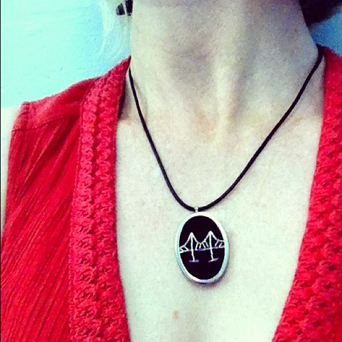 New embroidered pendants will be at the BrisStyle market in King George Square on Friday night