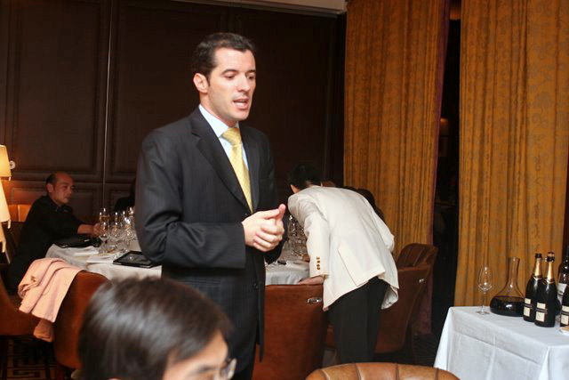 Arnaud Mirey from Moët Hennessy explaining the wines in detail