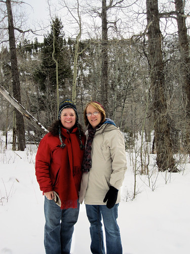 Jane and Mom, Hiking in Rocky Mountain National Park, Colorado - February 2011