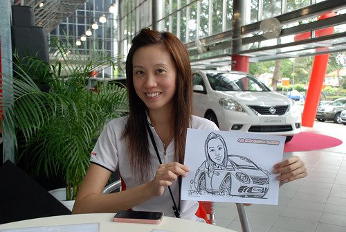 Caricature live sketching for Tan Chong Nissan Almera Soft Launch - Day 2 - 5