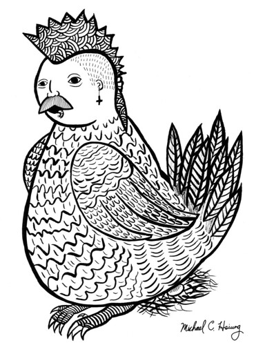 Ink Cock-a-doodle by Michael C. Hsiung