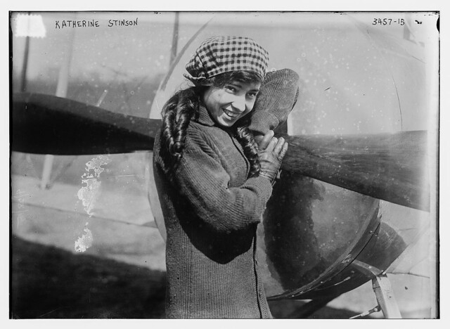 Katherine Stinson and her aeroplane  (LOC)