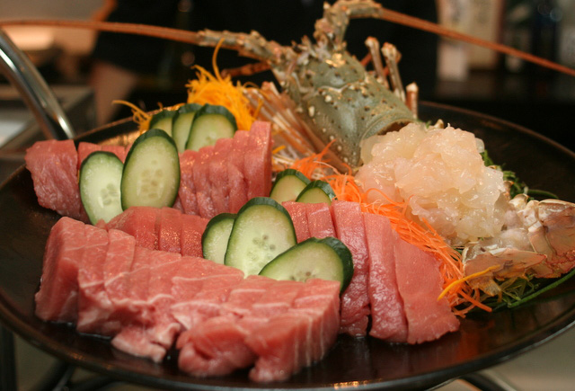 Some of the freshest sashimi - toro and lobster