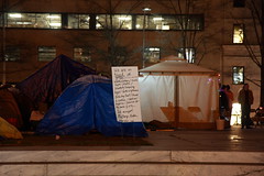 Occupy DC, McPherson Square at night