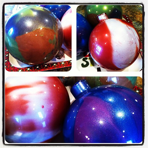 We painted ornaments this morning w friends.