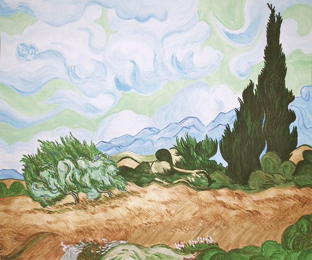 Wheatfield with Cypresses (3 January 2012, finished)