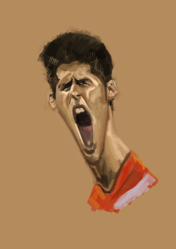 digital caricature of Novak Djokovic - 1