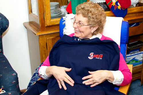 Grandma Pinky and her sweatshirt.