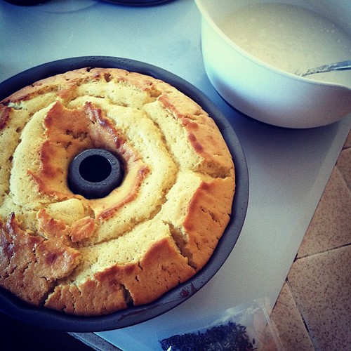 Nom! Lavender lemon bundt cake out of the oven- now its my turn to get ready