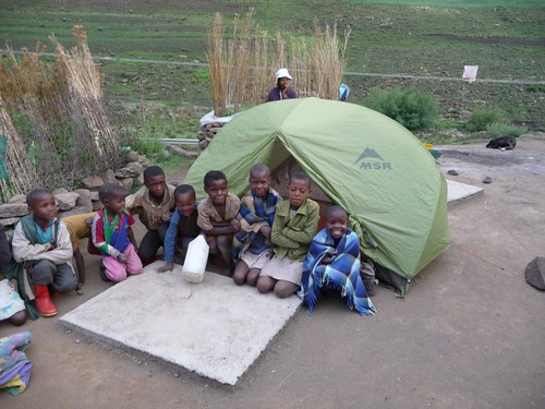 Camping in Lesotho Village