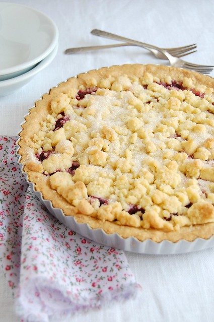 Raspberry crumble tart / Torta crumble de framboesa