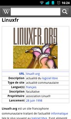 LinuxFr sur Wikipédia pour Android