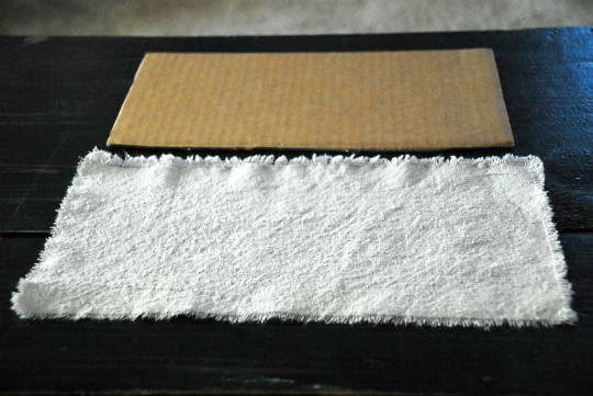 step 1 - cut fabric and cardboard