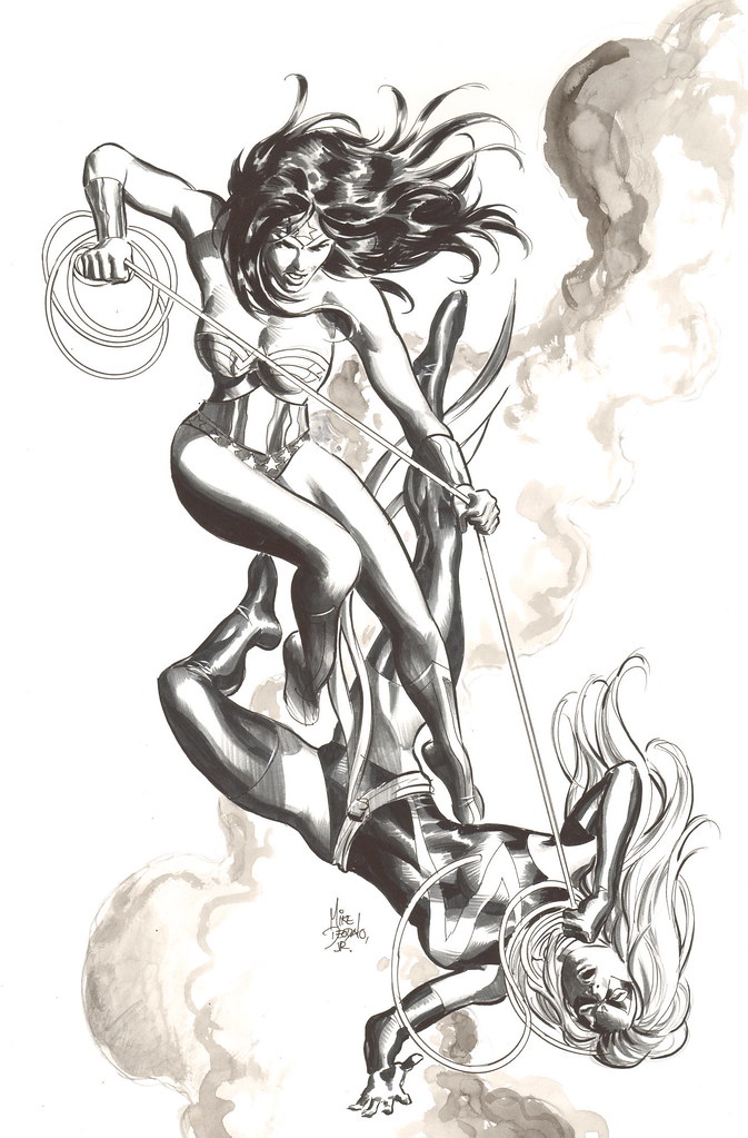 Wonder Woman versus Ms Marvel by Mike Deodato