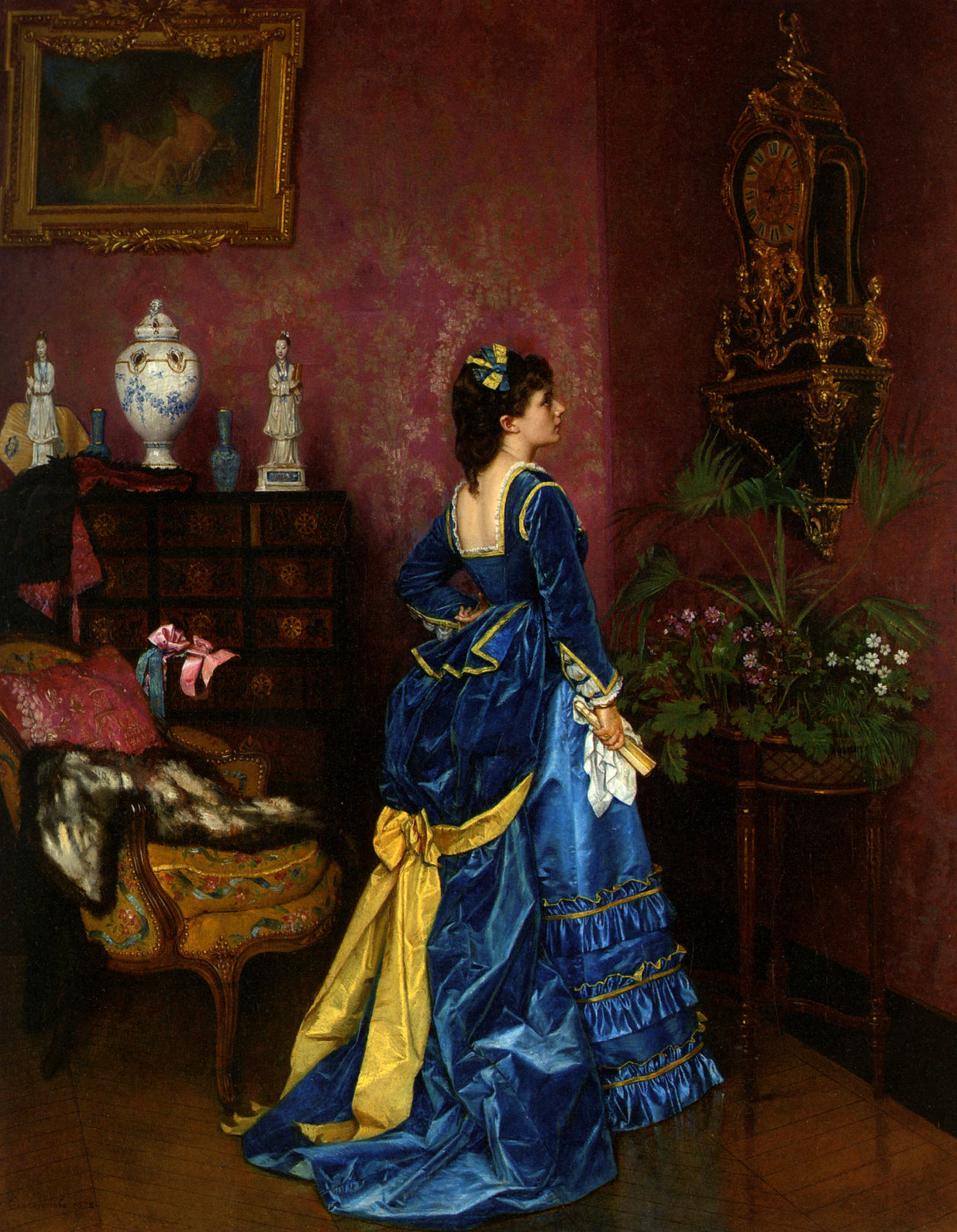The Blue Dress by Auguste Toulmouche, 1870