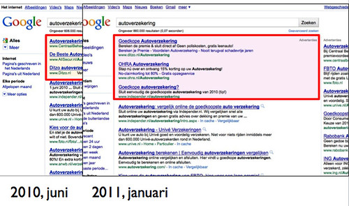 Google.nl serp - januari 2011