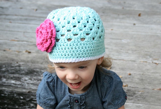 Open Weave Beanie Front View (2)