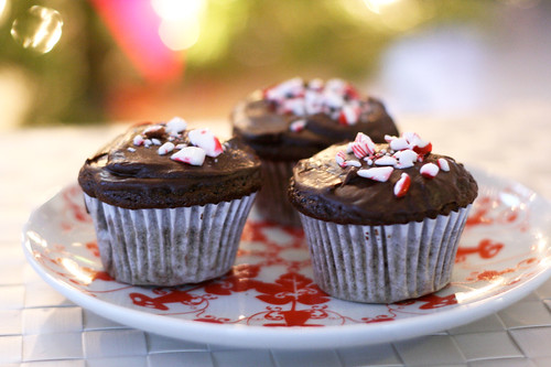 Double Chocolate Chip Candy Cane Cupcakes - Gluten-free and Dairy-Free