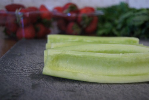 Simple Salad Recipes - cucumber deseeded