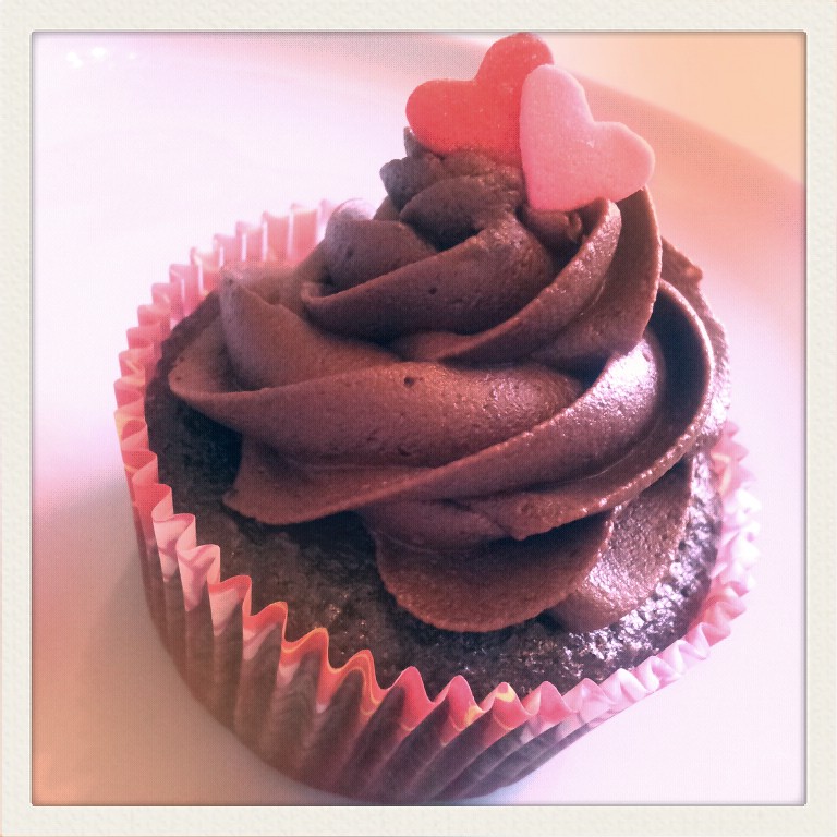 heart inside cupcakes