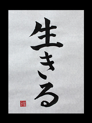 The kanji symbos as Ikiru 