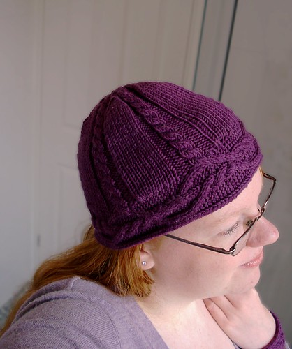 Cabled beanie hat knitted pattern pdf Ravelry Interwoven Hat cableknit