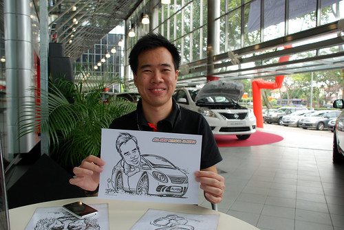 Caricature live sketching for Tan Chong Nissan Almera Soft Launch - Day 2 - 4