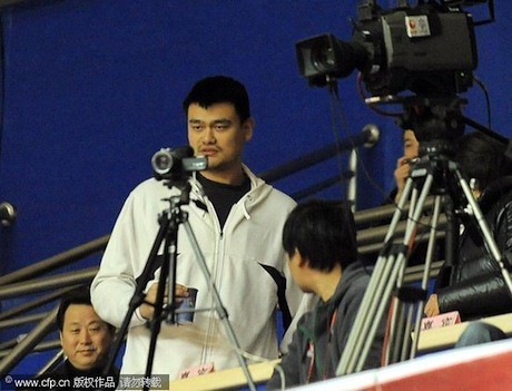 January 4th, 2012 - Yao Ming watches his Shanghai Sharks win their 6th game in a row