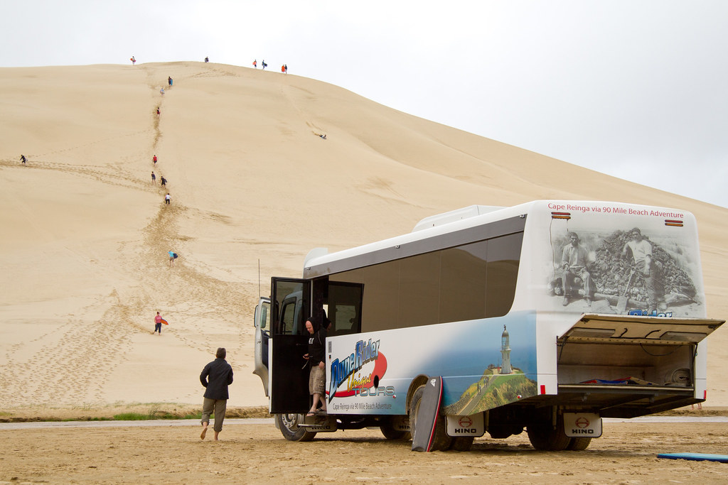 Our Tour Bus and Sand Dune