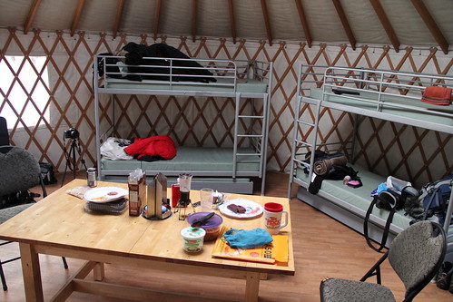 Inside the Taylor Lake yurt