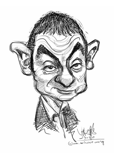 Mr Bean digital caricature on iPad Sketchbook Pro