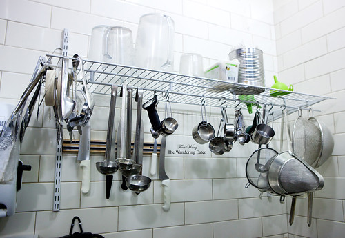 Baking tools and instruments above the sink