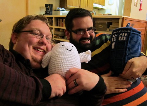 bill, chris and their dr. who stuffies