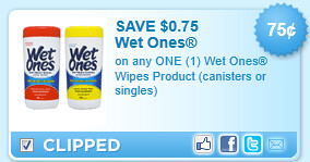 Wet Ones Wipes Coupon