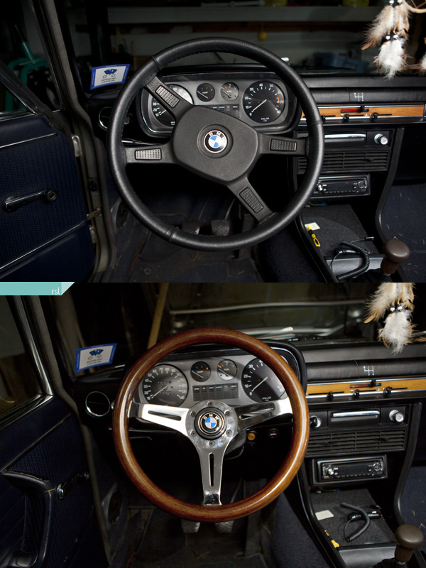 New steering wheel, before & after