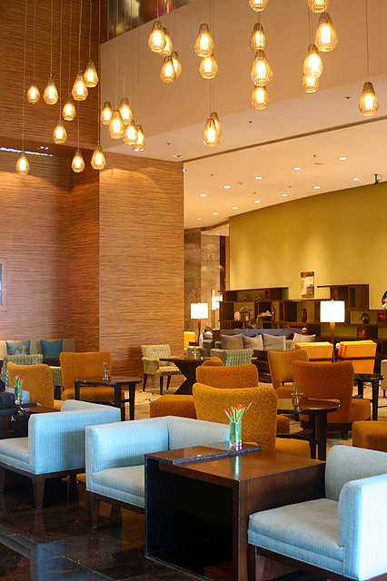 Lobby lounge of Marriott Hotel Manila