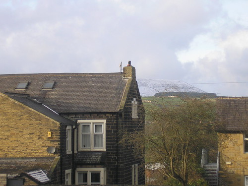Snow-covered Pendle Hill