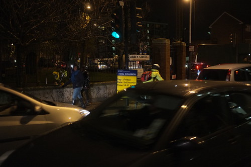Fatal collision sign on Abbey Street junction with Tower Bridge Road