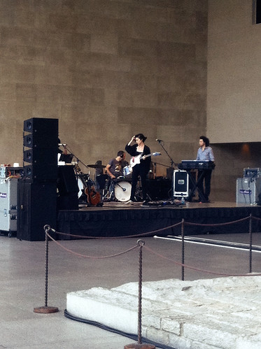 St. Vincent sound checking in the Temple of Dendur at The Met NYC - August 2011